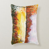 水彩画抽象芸術景観美術秋の木 アクセントクッション (正面(垂直))