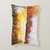 水彩画抽象芸術景観美術秋の木 アクセントクッション (裏面(縦))