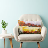 水彩画抽象芸術景観美術秋の木 ランバークッション (椅子)