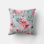 水彩画無紋牡丹青梅図 クッション (裏面)