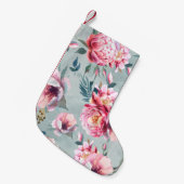 水彩画無紋牡丹青梅図 スモールクリスマスストッキング (正面 (吊り時))