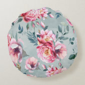 水彩画無紋牡丹青梅図 ラウンドクッション (裏面)