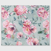 水彩画無紋牡丹青梅図 ラッピングペーパー (フラット)