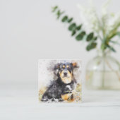 水彩画犬の名刺 スクエア名刺 (スタンド正面)