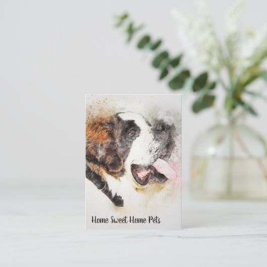 水彩画犬の名刺 名刺 (スタンド正面)