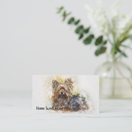 水彩画犬の名刺 名刺 (スタンド正面)