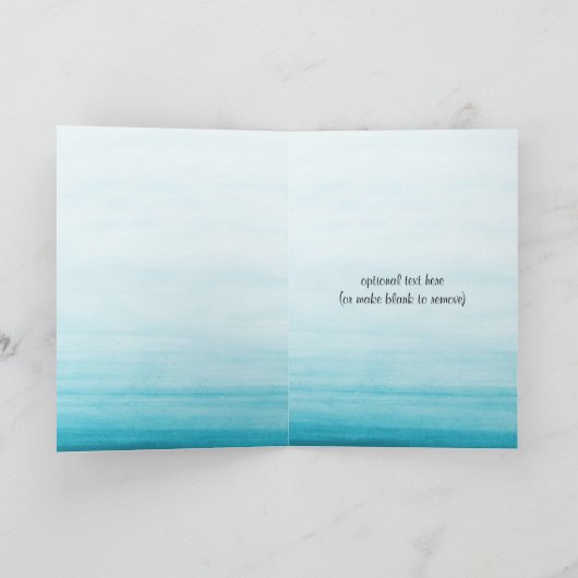 水彩画猿の男の子のお祝い カード (内部)