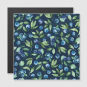 水彩画的な青いベリーの濃い背景のパターン (正面/裏面)