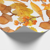 水彩画秋の継ぎ目無し模様 ラッピングペーパー (角)