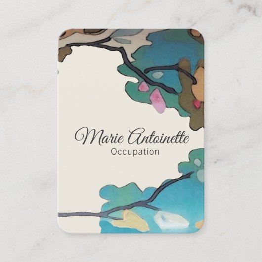 水彩画紙及び大きいサイズの選択の花- 名刺 (正面)