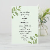 水彩画素朴葉 招待状 (スタンド正面)