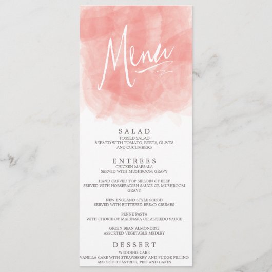 水彩画結婚面カード メニュー (正面)