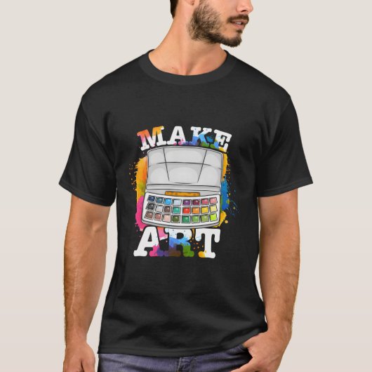 水彩画絵を描き師 Tシャツ (正面)