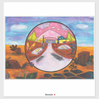 水彩画絵を描像芸術 シール