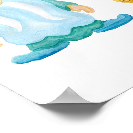 水彩画絵を描園格言 ポスター (角)