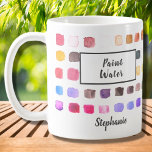 水彩画絵を描家名カラフル コーヒーマグカップ<br><div class="desc">このマグは飾カラフル水の色のパターンを持つ。水が絵を描加えられ絵を描てNot Water版も店に。アーティストや楽しむ人に最適絵画。あなたの名前またはモノグラムでそれをパーソナライズ。アートワークを作成すると、他のデザイナーからの正確な画像が見つからない。オリジナル水彩デザイン©ミケーレ・デイヴィス。</div>