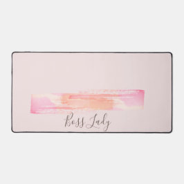 水彩画絵を描線ボスレディ デスクマット