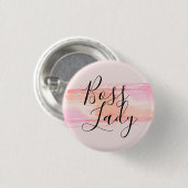 水彩画絵を描線ボスレディ 缶バッジ (正面&裏面)