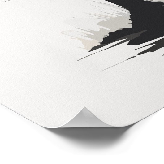 水彩画絵を描色モスクの白黒 ポスター (角)