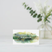 水彩画絵を描（ばちゃばちゃ）跳ねる名刺 名刺 (スタンド正面)