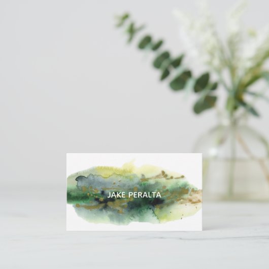 水彩画絵を描（ばちゃばちゃ）跳ねる名刺 名刺 (スタンド正面)