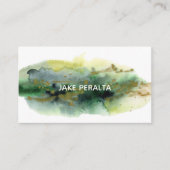 水彩画絵を描（ばちゃばちゃ）跳ねる名刺 名刺 (正面)