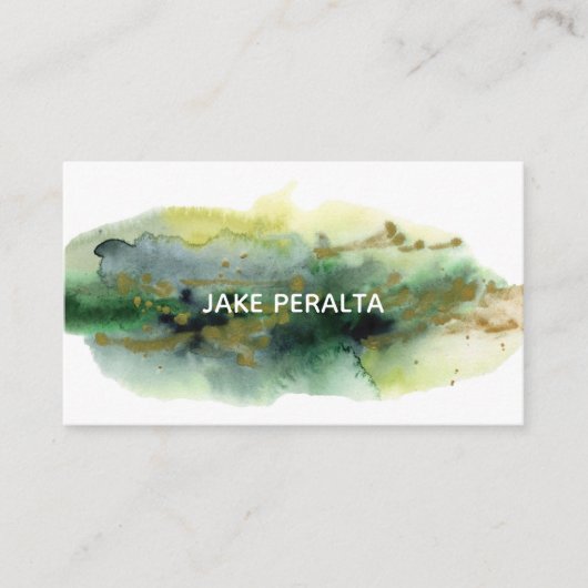 水彩画絵を描（ばちゃばちゃ）跳ねる名刺 名刺 (正面)