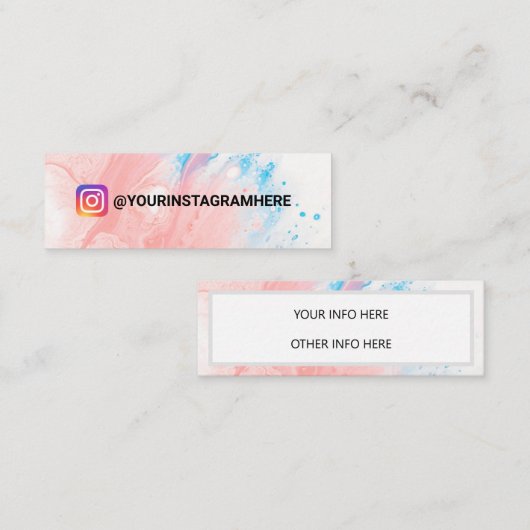 水彩画絵画像ソーシャルメディア スキニー名刺 (正面/裏面)