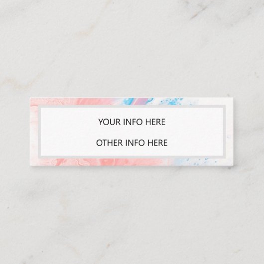 水彩画絵画像ソーシャルメディア スキニー名刺 (裏面)