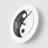 水彩画絵画像陰陽 ラウンド壁時計 (傾斜)