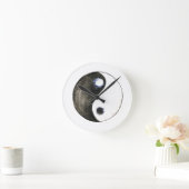 水彩画絵画像陰陽 ラウンド壁時計 (ホーム)