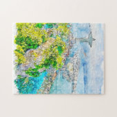 水彩画絵画色のリオデジャネイロ ジグソーパズル (横)