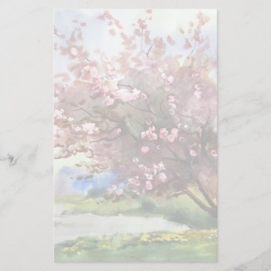 水彩画絵画(横) 便箋 (正面)