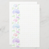 水彩画縦の継ぎ目が無いパターンボーダー 便箋 (正面/裏面)