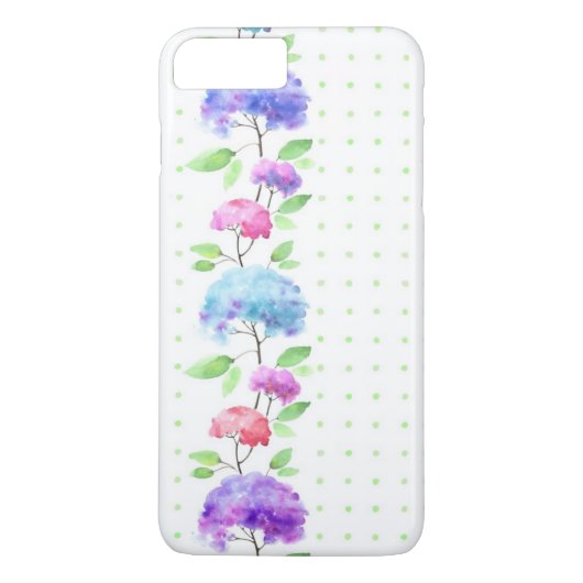 水彩画縦の継ぎ目が無いパターンボーダー Case-Mate iPhoneケース (裏面)