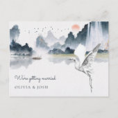 水彩画自然風景結婚式招待状 ポストカード (正面)