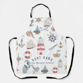 水彩画航海の素セーラー エプロン (正面)