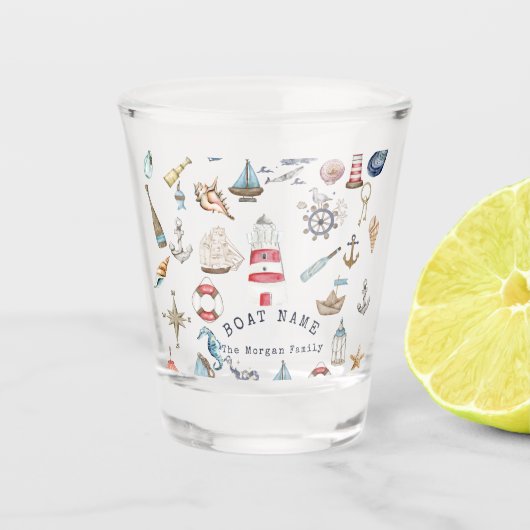 水彩画航海の素セーラー ショットグラス (正面)