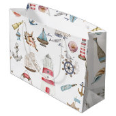 水彩画航海の素セーラー ラージペーパーバッグ (裏面アングル)