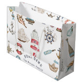 水彩画航海の素セーラー ラージペーパーバッグ (正面アングル)