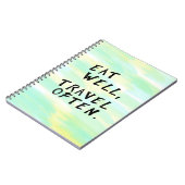 水彩画色「食べWell, Travel Many」ノートブック ノートブック (左側)