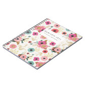 水彩画花のパーソナライズなジャーナルノート ノートブック (左側)