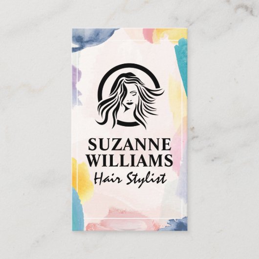 水彩画芸術的線 予約カード (正面)