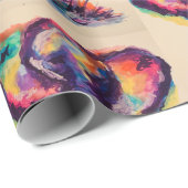 水彩画象の包装紙 ラッピングペーパー (ロールコーナー)