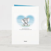 水彩画象の男の子のお祝い カード (裏面)