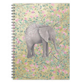 水彩画象の花の金ゴールドのグリッター ノートブック (正面)