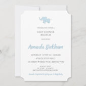 水彩画象を持つベビーシャワーの招待状 招待状 (正面)