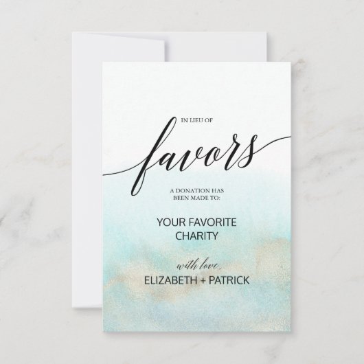 水彩画金ゴールド水彩画の御札に代わる場合 招待状 (正面)