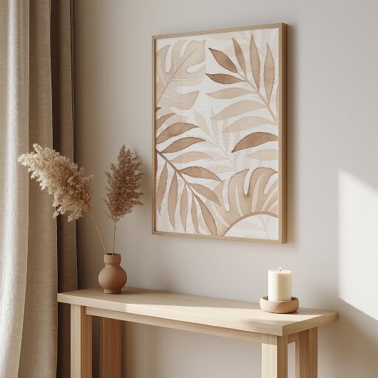 水彩画離れ像- Zen Poster - Neutral Wall Art ポスター