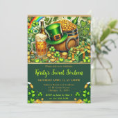 水彩画風のセントパトリックデー スウィート16 招待状 (スタンド正面)